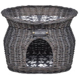 Vidaxl kattenbed huis krabpaal met kussen wilgen