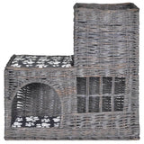 Vidaxl kattenbed huis kasteel met kussen wilgen