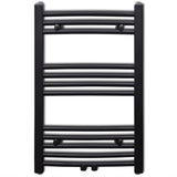Vidaxl radiator handdoekenrek gebogen 500x764 mm zwart