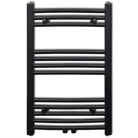 Vidaxl radiator handdoekenrek gebogen 500x764 mm zwart