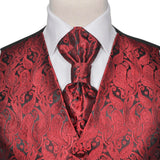 VidaXL Paisley bruidsvestset voor heren maat 54 bordeauxrood