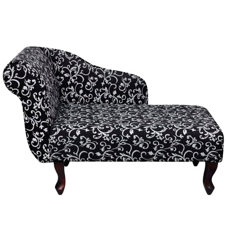 Vidaxl chaise longue stof zwart en wit
