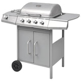 Vidaxl gasbarbecue 4+1 kookzone zilver