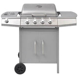 Vidaxl gasbarbecue 4+1 kookzone zilver