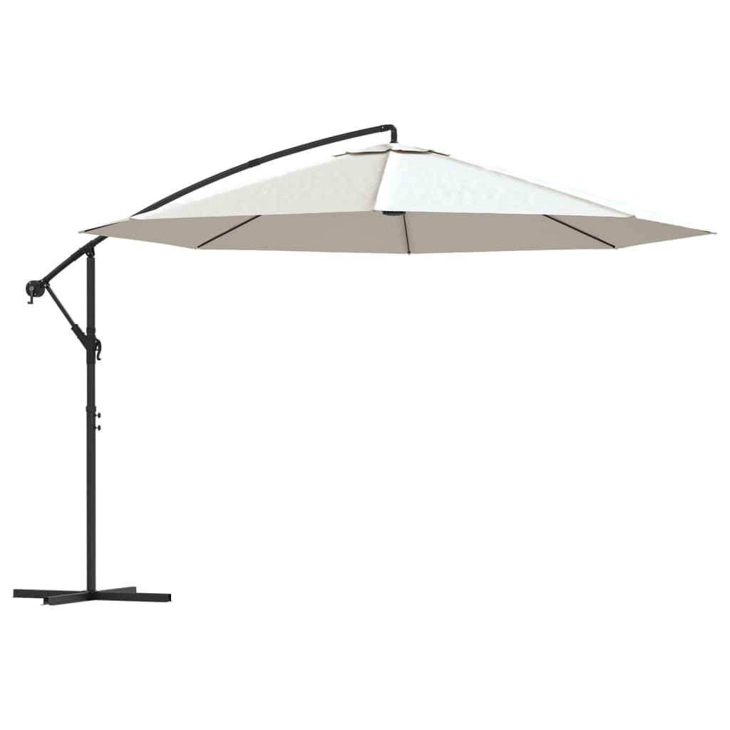 VidaXL Zweefparasol 3,5 m zandwit