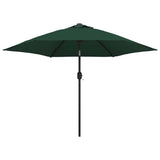 Vidaxl zweefparasol met led 3,5 m groen