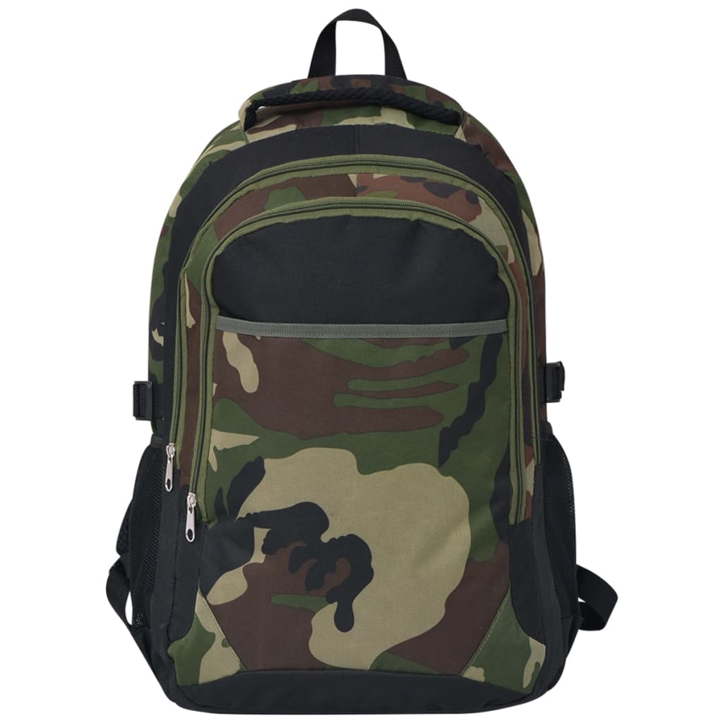 Vidaxl rugzak voor school 40 l zwart en camouflage