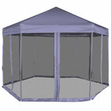 Vidaxl partytent met zijwanden pop-up zeshoekig 3,6x3,1 m donkerblauw