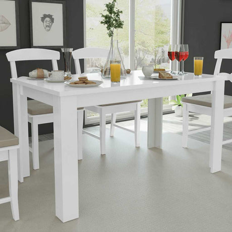 Vidaxl eettafel 140x80x75 cm wit
