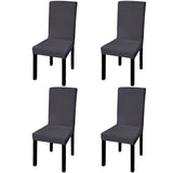 Vidaxl stoelhoezen 4 st stretch recht antracietkleurig