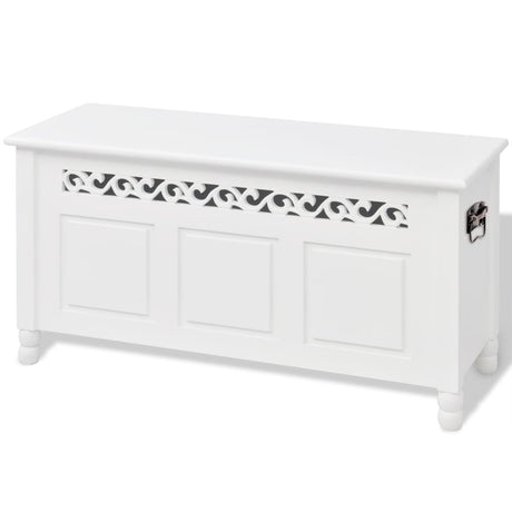 Vidaxl opbergbankje barokstijl mdf wit