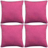 Vidaxl kussenhoezen 4 stuks linnen look roze 40x40 cm