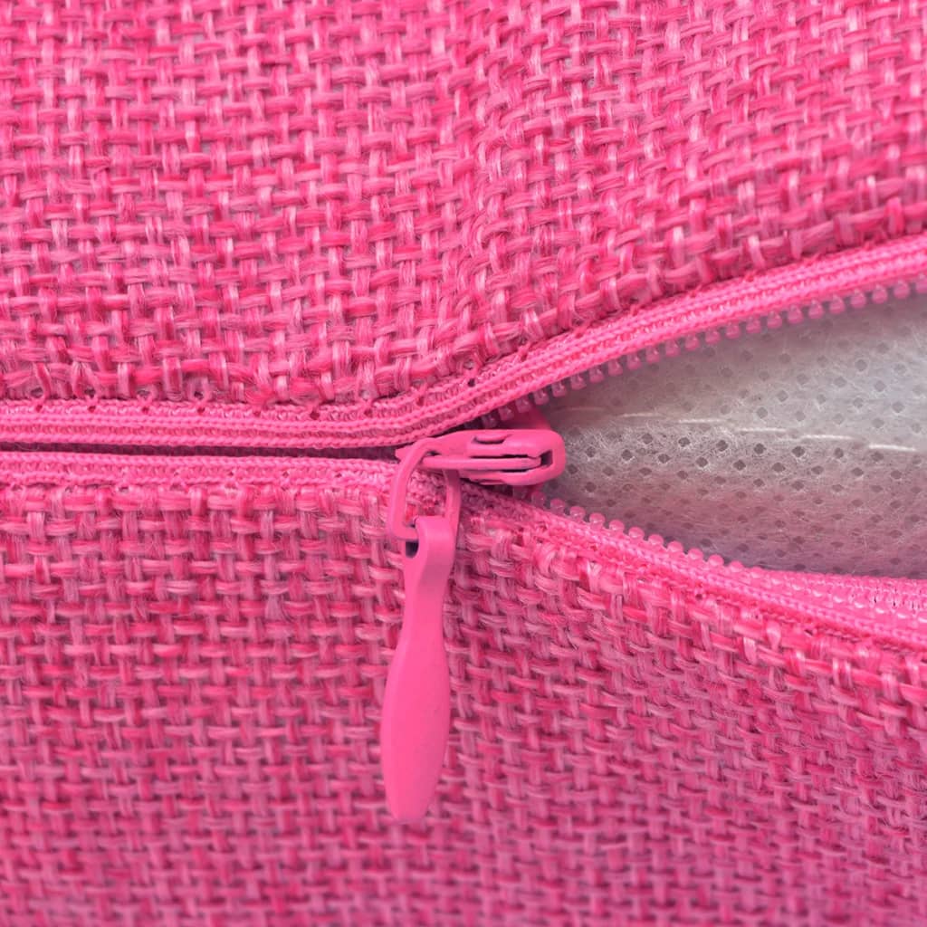 Vidaxl kussenhoezen 4 stuks linnen look roze 40x40 cm