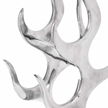 Vidaxl wijnrek vlammenvorm 9 flessen zilver aluminium