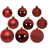 Decoris Decoris Kerstballen Kunststof 6-8-10 cm Rood 26 Stuks