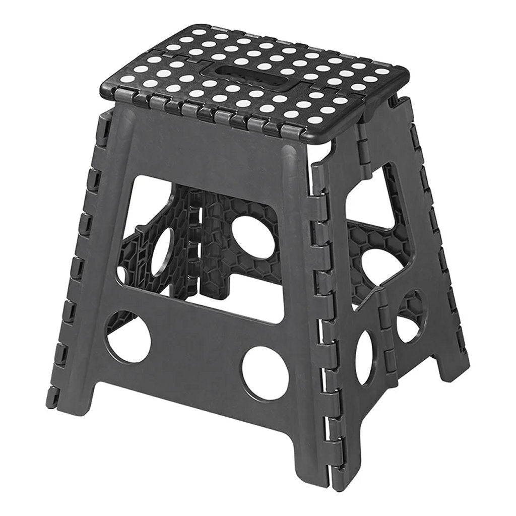 opvouwbaar opstapje zwart grijs 29 x 21,5 x 39,5 cm