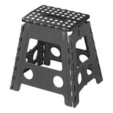 opvouwbaar opstapje zwart grijs 29 x 21,5 x 39,5 cm