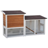 @pet @pet konijnenhok villa 147x50x80 cm wit en bruin