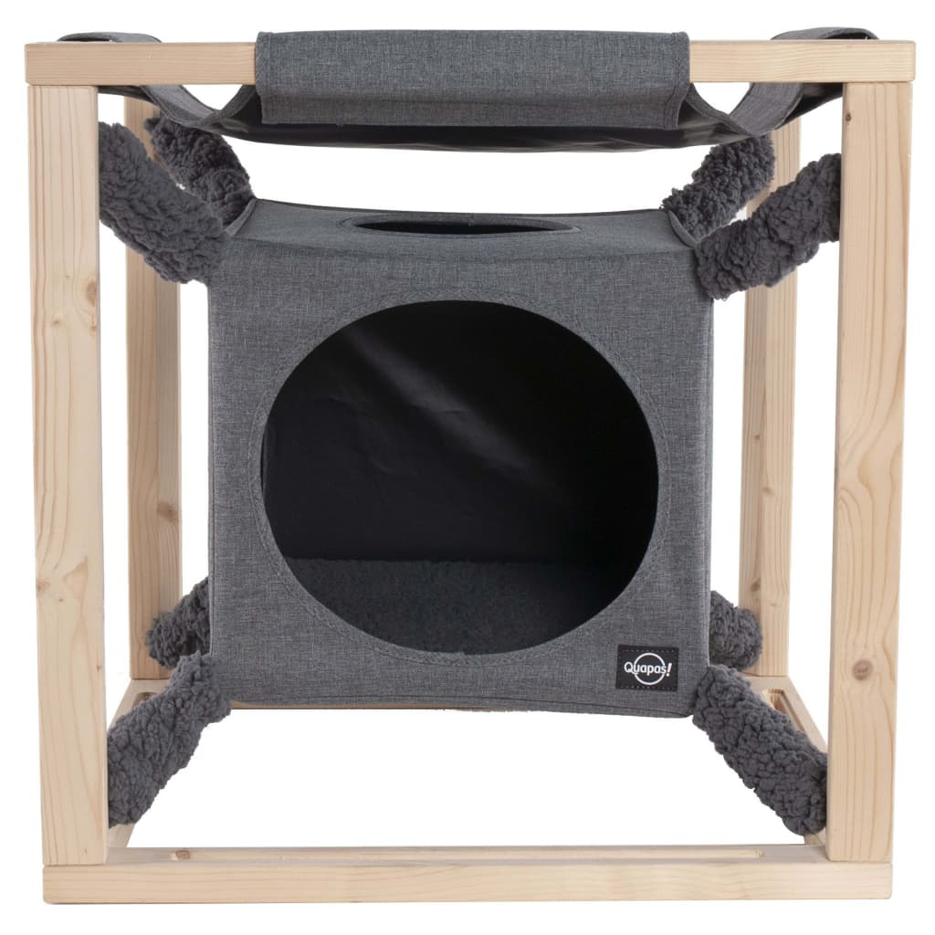 Quapas! Quapas! Kattenbed met hangmat Catcube M 54x54x54 cm grijs