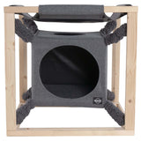 Quapas! quapas! kattenbed met hangmat catcube m 54x54x54 cm grijs