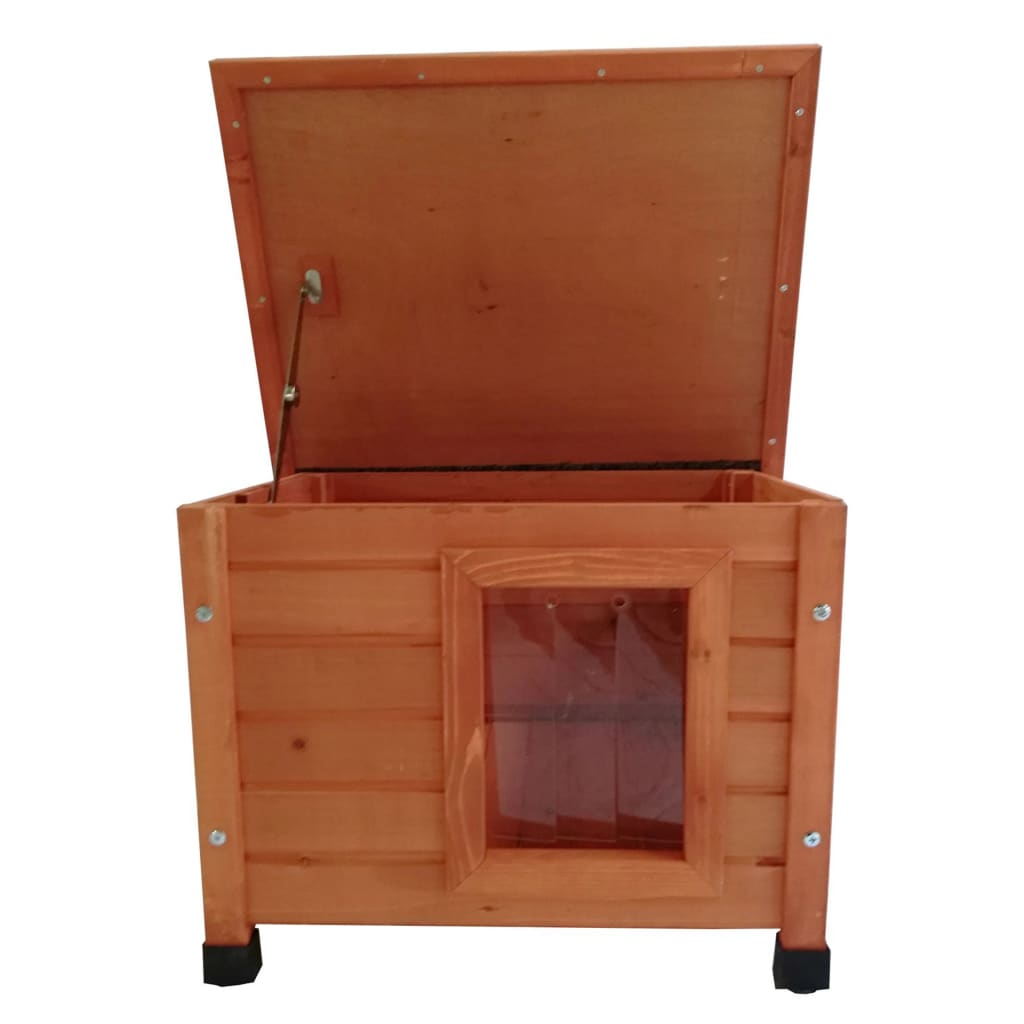 @pet kattenhok voor buiten 57x45x43 cm hout bruin