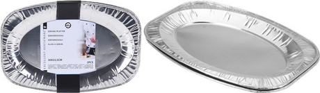 Excellent houseware eh aluminium serveerschaal 35x23,5cm 2 stuks