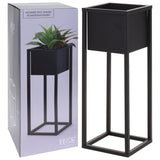 H s collection h s collection bloempot op standaard 60 cm metaal zwart