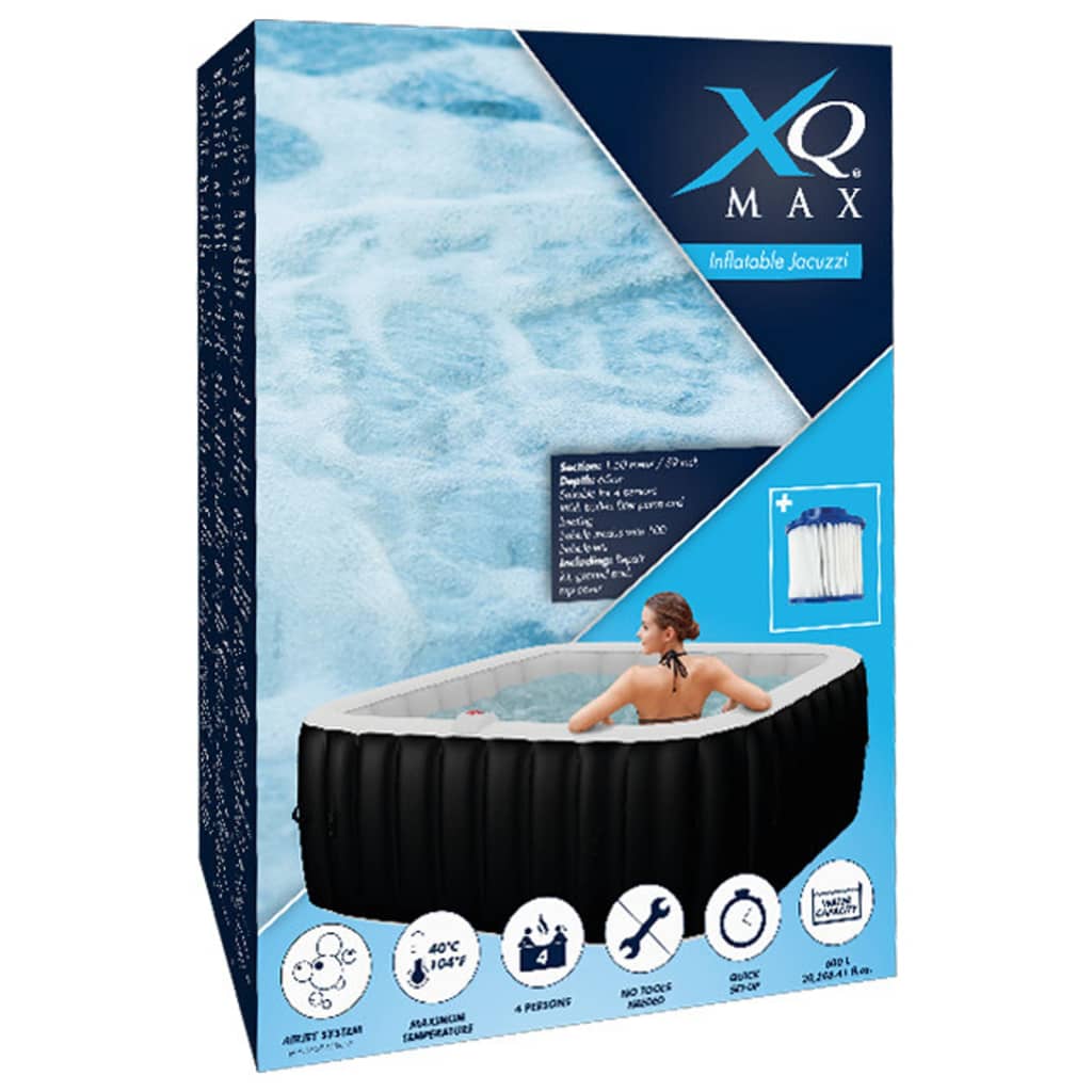 XQ Max XQ Max Hottub opblaasbaar 145x145x65 cm zwart en wit