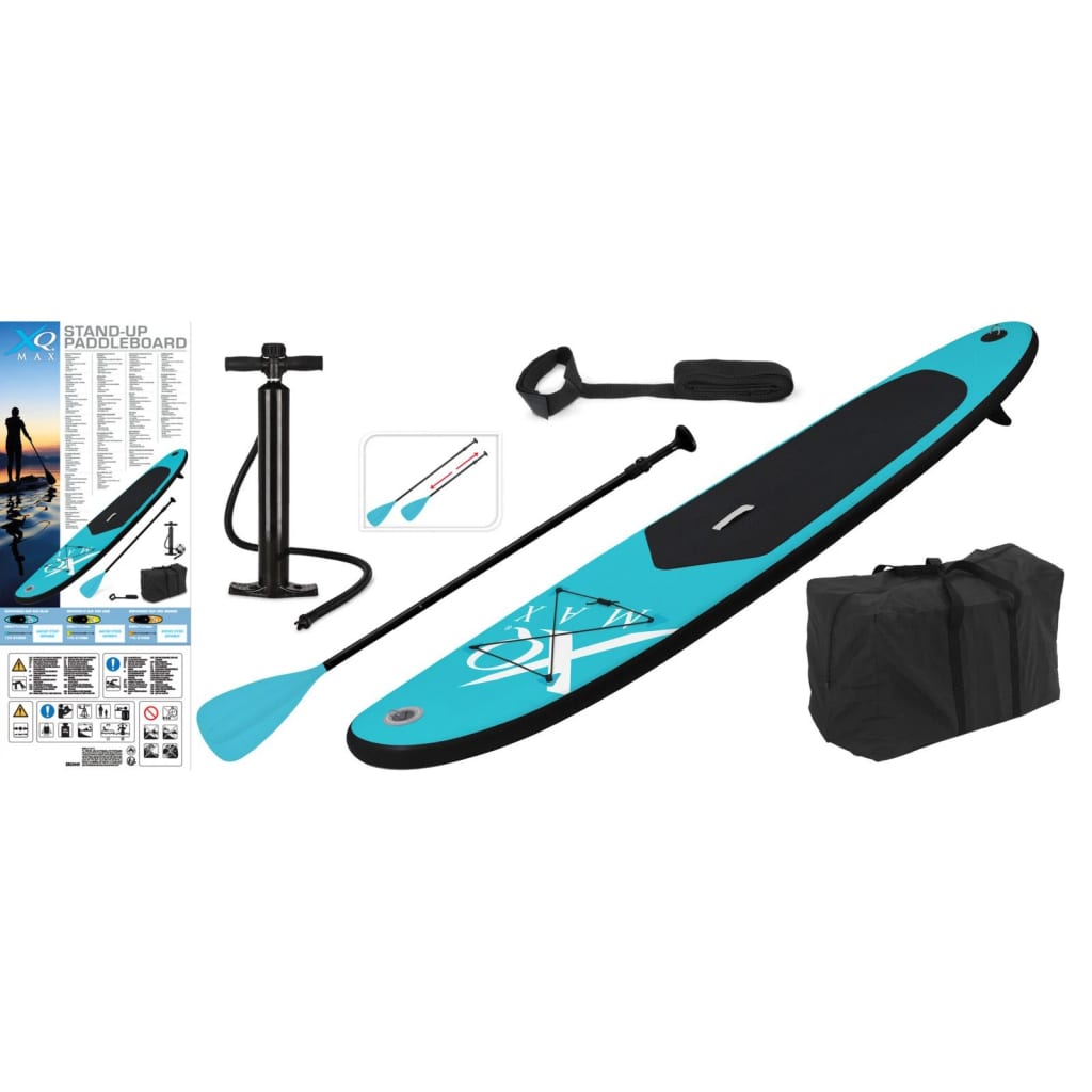 Xq max xq max stand up paddleboard opblaasbaar 285 cm blauw en zwart