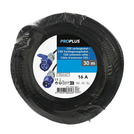 Proplus cee verlengkabel 30 m 3x1,5 mm sup2; zwart