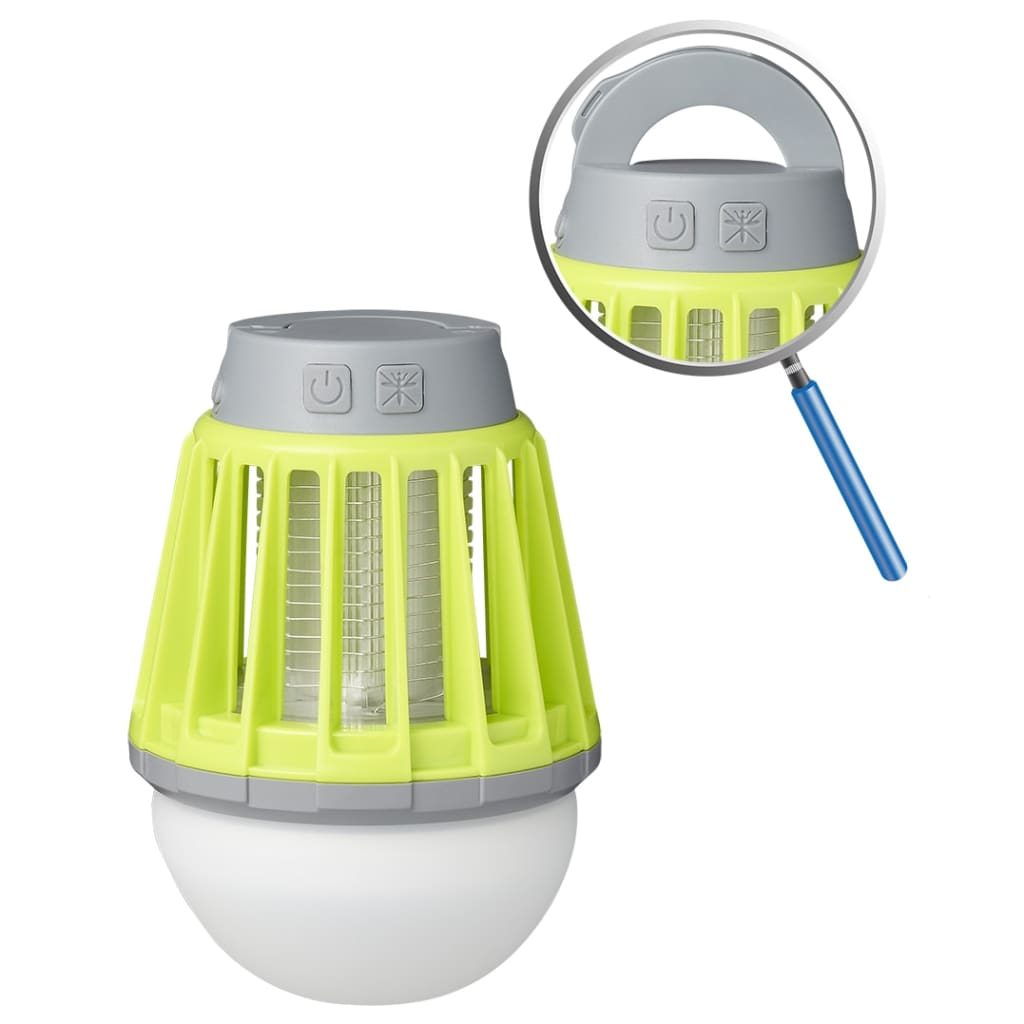 ProPlus Camping insectenlamp 2-in-1 oplaadbaar groen grijs