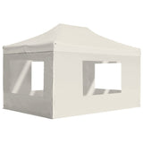 Vidaxl partytent inklapbaar met wanden 4,5x3 m aluminium crème