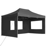 Vidaxl partytent inklapbaar met wanden 4,5x3 m aluminium antraciet