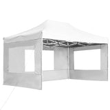 Vidaxl partytent inklapbaar met wanden 4,5x3 m aluminium wit