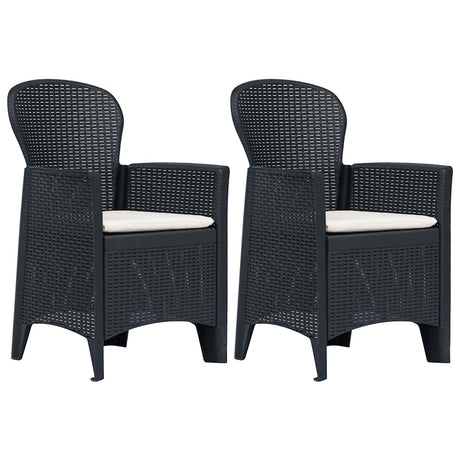 Vidaxl tuinstoelen 2 st met kussen rattan-look kunststof antraciet