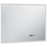 VidaXL Badkamerspiegel LED met aanraaksensor en tijdweergave 80x60 cm