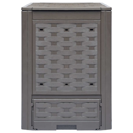 Vidaxl compostbak 300 l 60x60x83 cm kunststof rattan bruin