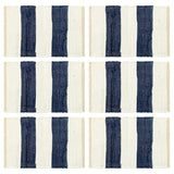 VidaXL Placemats 6 st chindi gestreept 30x45 cm blauw en wit