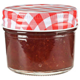 Vidaxl jampotten met wit met rode deksels 48 st 110 ml glas