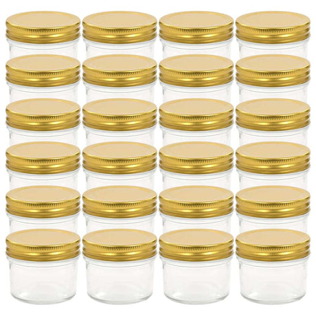 Vidaxl jampotten met goudkleurige deksels 24 st 110 ml glas