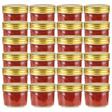 Vidaxl jampotten met goudkleurige deksels 24 st 110 ml glas