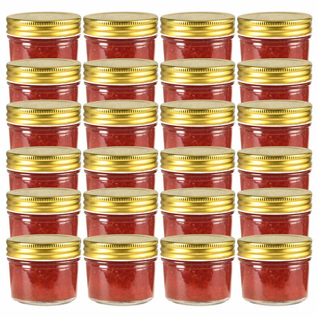 Vidaxl jampotten met goudkleurige deksels 24 st 110 ml glas