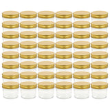 Vidaxl jampotten met goudkleurige deksels 48 st 110 ml glas