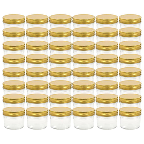 Vidaxl jampotten met goudkleurige deksels 48 st 110 ml glas