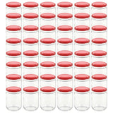 Vidaxl jampotten met rode deksels 48 st 230 ml glas