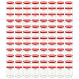 Vidaxl jampotten met rode deksels 96 st 230 ml glas