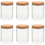 Vidaxl opbergpotten met kurken deksel 6 st 650 ml glas