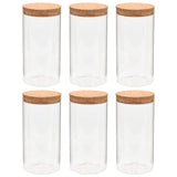 Vidaxl opbergpotten met kurken deksel 6 st 1400 ml glas