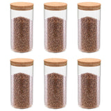 Vidaxl opbergpotten met kurken deksel 6 st 1400 ml glas