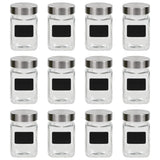 Vidaxl opbergpotten met stickers 12 st 300 ml
